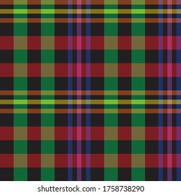 Rainbow Plaid, checkered, tartan seamless pattern suitable for fashion textiles and graphics
