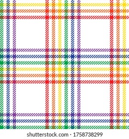 Rainbow Plaid, checkered, tartan seamless pattern suitable for fashion textiles and graphics