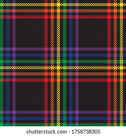 Rainbow Plaid, checkered, tartan seamless pattern suitable for fashion textiles and graphics