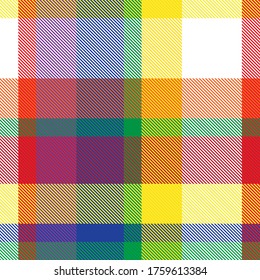 Placa de arcoiris, de cuadros, sin soldadura de color escocés, adecuada para textiles y gráficos de moda