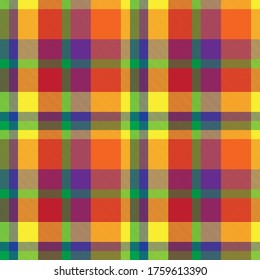 Rainbow Plaid, checkered, tartan seamless pattern suitable for fashion textiles and graphics