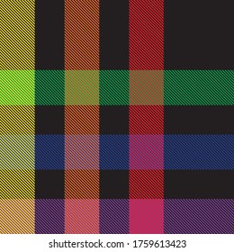 Rainbow Plaid, checkered, tartan seamless pattern suitable for fashion textiles and graphics