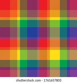 Rainbow Plaid, checkered, tartan seamless pattern suitable for fashion textiles and graphics