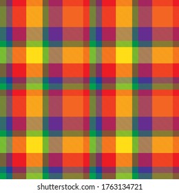 Rainbow Plaid, checkered, tartan seamless pattern suitable for fashion textiles and graphics