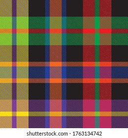 Rainbow Plaid, checkered, tartan seamless pattern suitable for fashion textiles and graphics