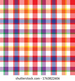Rainbow Plaid, checkered, tartan seamless pattern suitable for fashion textiles and graphics