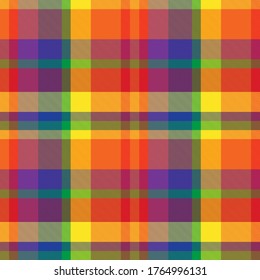 Rainbow Plaid, checkered, tartan seamless pattern suitable for fashion textiles and graphics