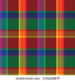 Rainbow Plaid, checkered, tartan seamless pattern suitable for fashion textiles and graphics