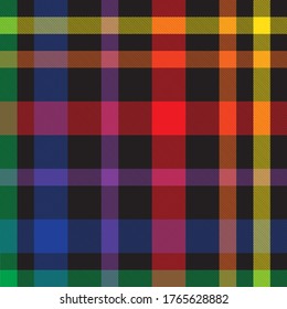 Rainbow Plaid, checkered, tartan seamless pattern suitable for fashion textiles and graphics