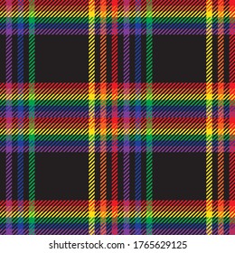 Rainbow Plaid, checkered, tartan seamless pattern suitable for fashion textiles and graphics