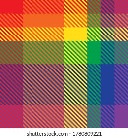 Rainbow Plaid, checkered, tartan seamless pattern suitable for fashion textiles and graphics