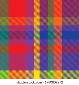 Rainbow Plaid, checkered, tartan seamless pattern suitable for fashion textiles and graphics