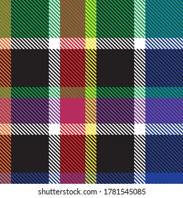 Rainbow Plaid, checkered, tartan seamless pattern suitable for fashion textiles and graphics