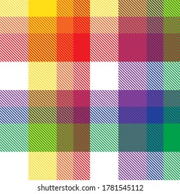 Rainbow Plaid, checkered, tartan seamless pattern suitable for fashion textiles and graphics