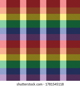 Rainbow Plaid, checkered, tartan seamless pattern suitable for fashion textiles and graphics