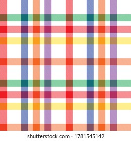 Rainbow Plaid, checkered, tartan seamless pattern suitable for fashion textiles and graphics