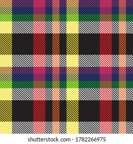 Rainbow Plaid, checkered, tartan seamless pattern suitable for fashion textiles and graphics