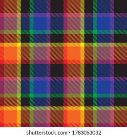 Rainbow Plaid, checkered, tartan seamless pattern suitable for fashion textiles and graphics
