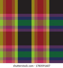 Rainbow Plaid, checkered, tartan seamless pattern suitable for fashion textiles and graphics
