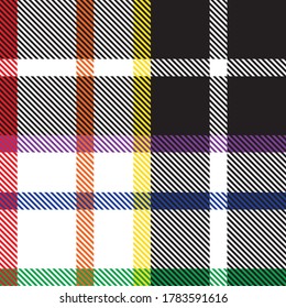 Rainbow Plaid, checkered, tartan seamless pattern suitable for fashion textiles and graphics