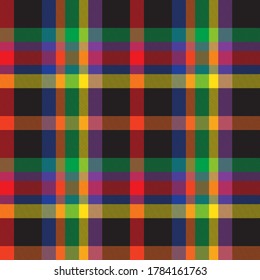 Rainbow Plaid, checkered, tartan seamless pattern suitable for fashion textiles and graphics