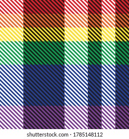 Rainbow Plaid, checkered, tartan seamless pattern suitable for fashion textiles and graphics