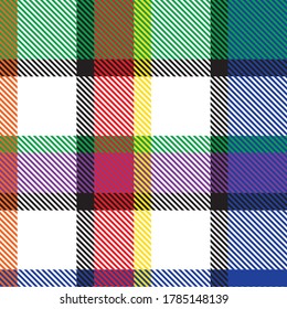 Rainbow Plaid, checkered, tartan seamless pattern suitable for fashion textiles and graphics