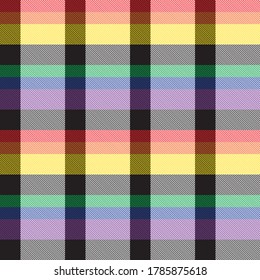 Rainbow Plaid, checkered, tartan seamless pattern suitable for fashion textiles and graphics