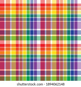 Rainbow Plaid, checkered tartan seamless pattern suitable for fashion textiles and graphics