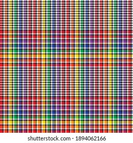 Rainbow Plaid, checkered tartan seamless pattern suitable for fashion textiles and graphics