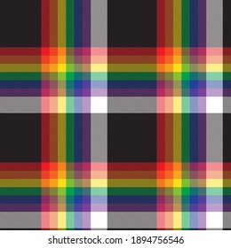 Rainbow Plaid, checkered, tartan seamless pattern suitable for fashion textiles and graphics