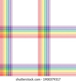 Rainbow Plaid, checkered, tartan seamless pattern suitable for fashion textiles and graphics