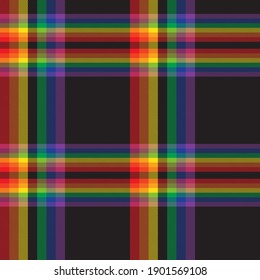 Rainbow Plaid, checkered, tartan seamless pattern suitable for fashion textiles and graphics