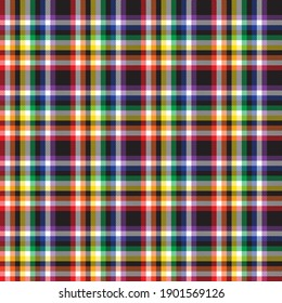Rainbow Plaid, checkered, tartan seamless pattern suitable for fashion textiles and graphics