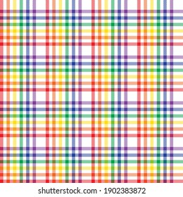 Rainbow Plaid, checkered, tartan seamless pattern suitable for fashion textiles and graphics
