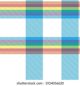Rainbow Plaid, checkered, tartan seamless pattern suitable for fashion textiles and graphics
