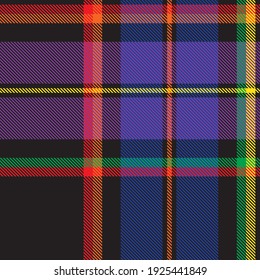 Regenbogen-Plaid, karierte, nahtlose Tartan-Muster, geeignet für Modetextilien und Grafiken