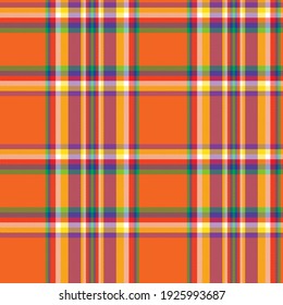 Rainbow Plaid, checkered, tartan seamless pattern suitable for fashion textiles and graphics