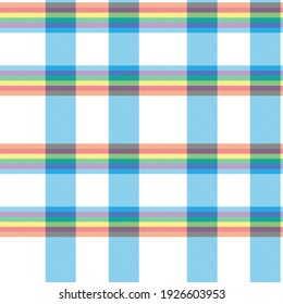 Rainbow Plaid, checkered, tartan seamless pattern suitable for fashion textiles and graphics