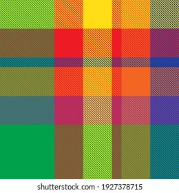 Rainbow Plaid, checkered, tartan seamless pattern suitable for fashion textiles and graphics