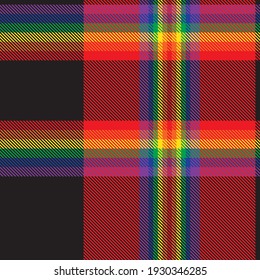 Rainbow Plaid, checkered, tartan seamless pattern suitable for fashion textiles and graphics