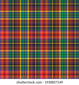 Rainbow Plaid, checkered, tartan seamless pattern suitable for fashion textiles and graphics