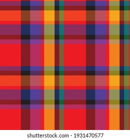 Rainbow Plaid, checkered, tartan seamless pattern suitable for fashion textiles and graphics