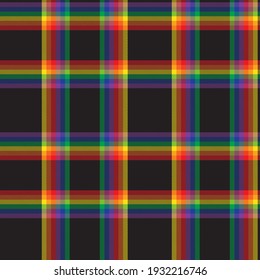 Rainbow Plaid, checkered, tartan seamless pattern suitable for fashion textiles and graphics