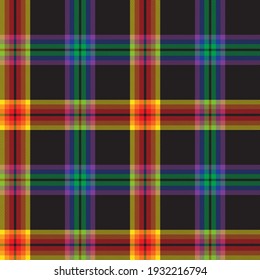 Rainbow Plaid, checkered, tartan seamless pattern suitable for fashion textiles and graphics