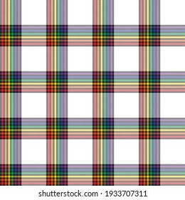Rainbow Plaid, checkered, tartan seamless pattern suitable for fashion textiles and graphics