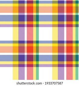 Regenbogen-Plaid, karierte, nahtlose Tartan-Muster, geeignet für Modetextilien und Grafiken