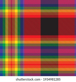 Rainbow Plaid, checkered, tartan seamless pattern suitable for fashion textiles and graphics