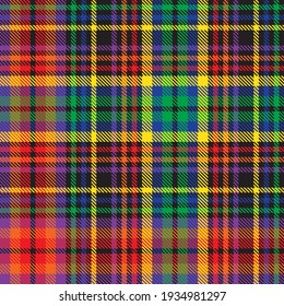 Rainbow Plaid, checkered, tartan seamless pattern suitable for fashion textiles and graphics