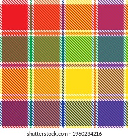 Rainbow Plaid, checkered, tartan seamless pattern suitable for fashion textiles and graphics